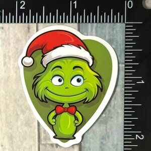 🌀10/$10🌀 Mean One Grinch Christmas Reusable Waterproof Vinyl Sticker
